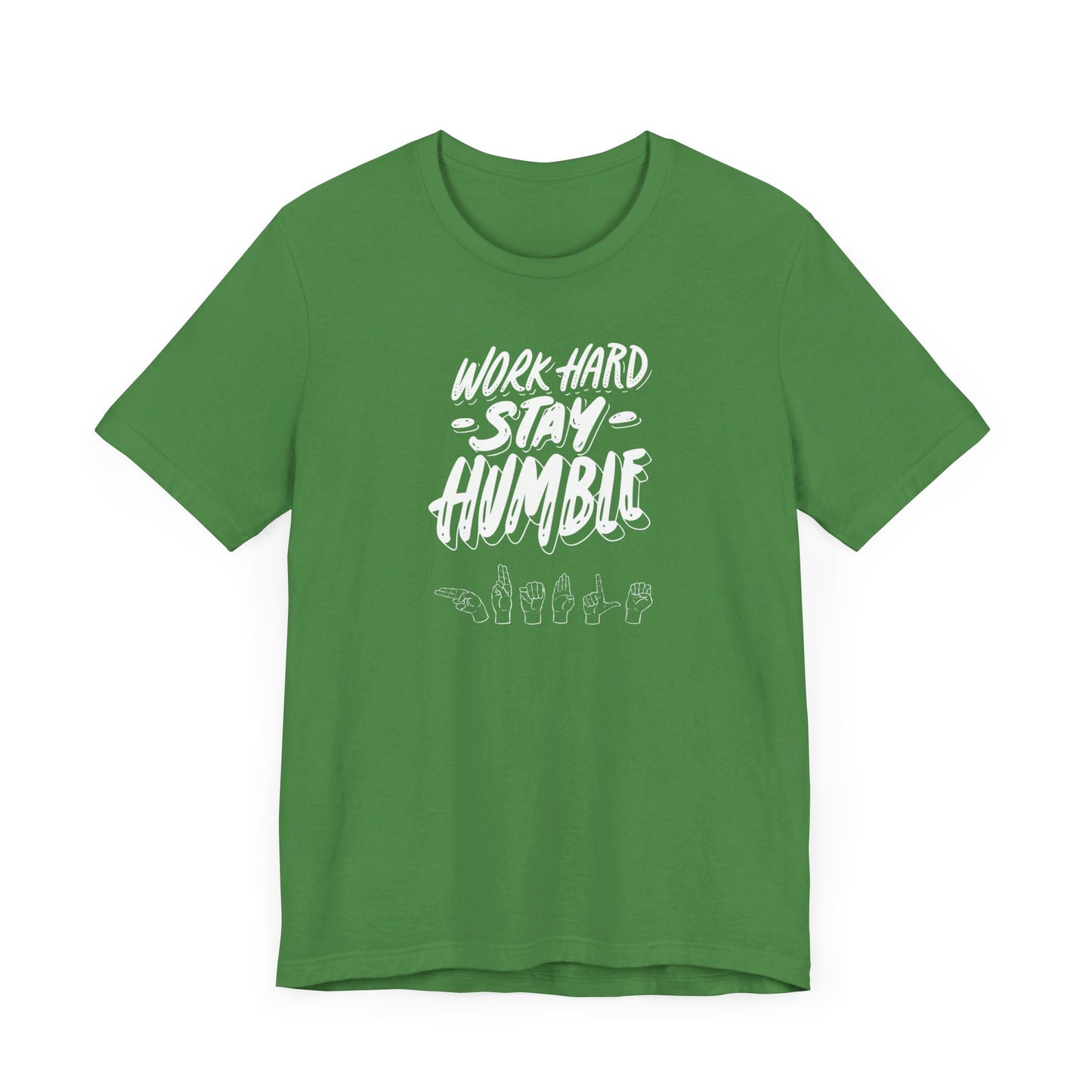 Work Hard Stay Humble ASL T-Shirt | Motivational Deaf Community Apparel | Unisex Jersey Short Sleeve Tee | Express Delivery available