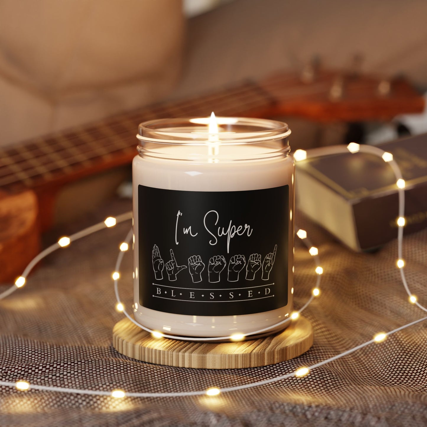 Copy of I'm Super Blessed in ASL Soy Candle | 9oz Premium Wax for Mesmerizing Aurora-Black