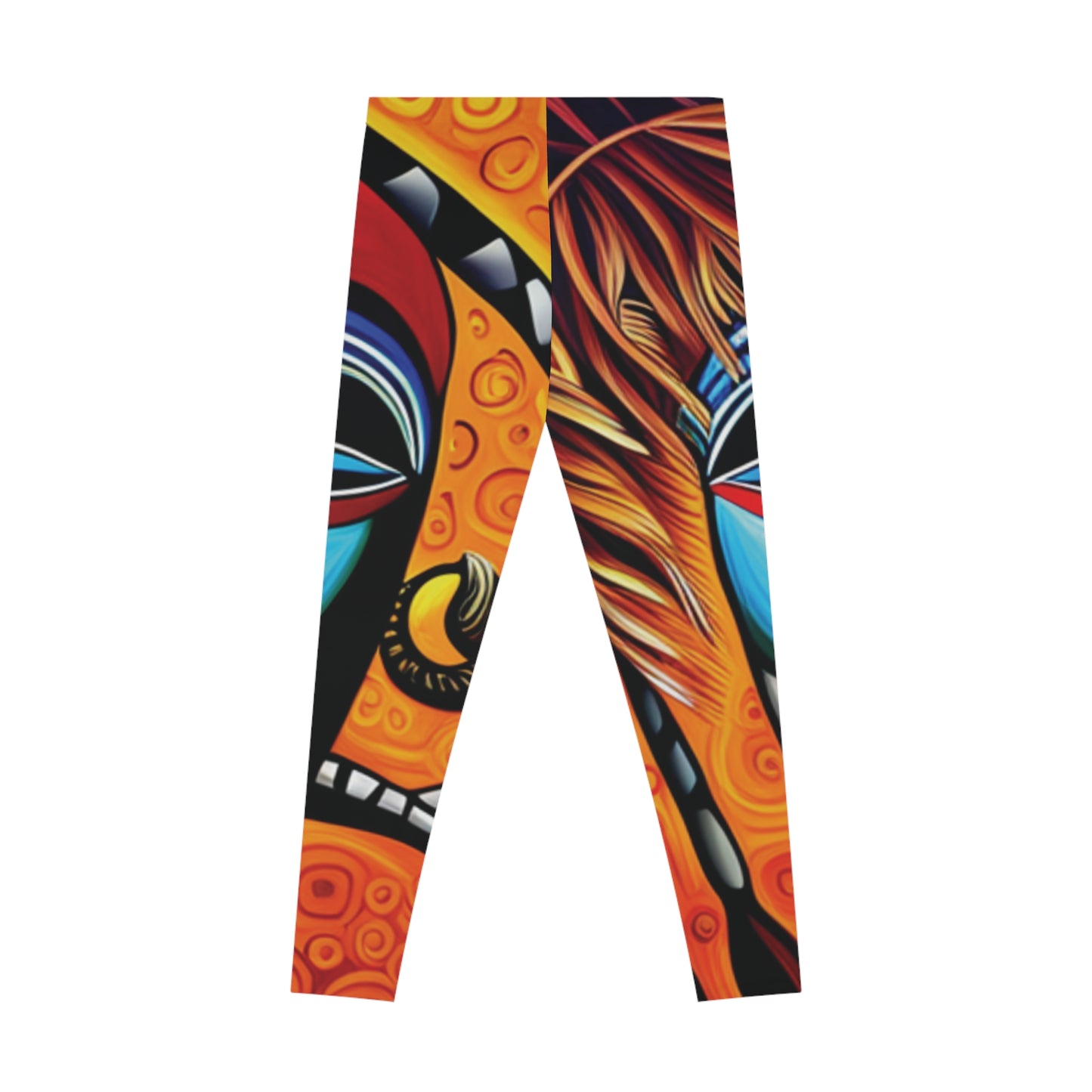 African Mask Style Leggings - Stretchy All-Over Print (AOP) for Women