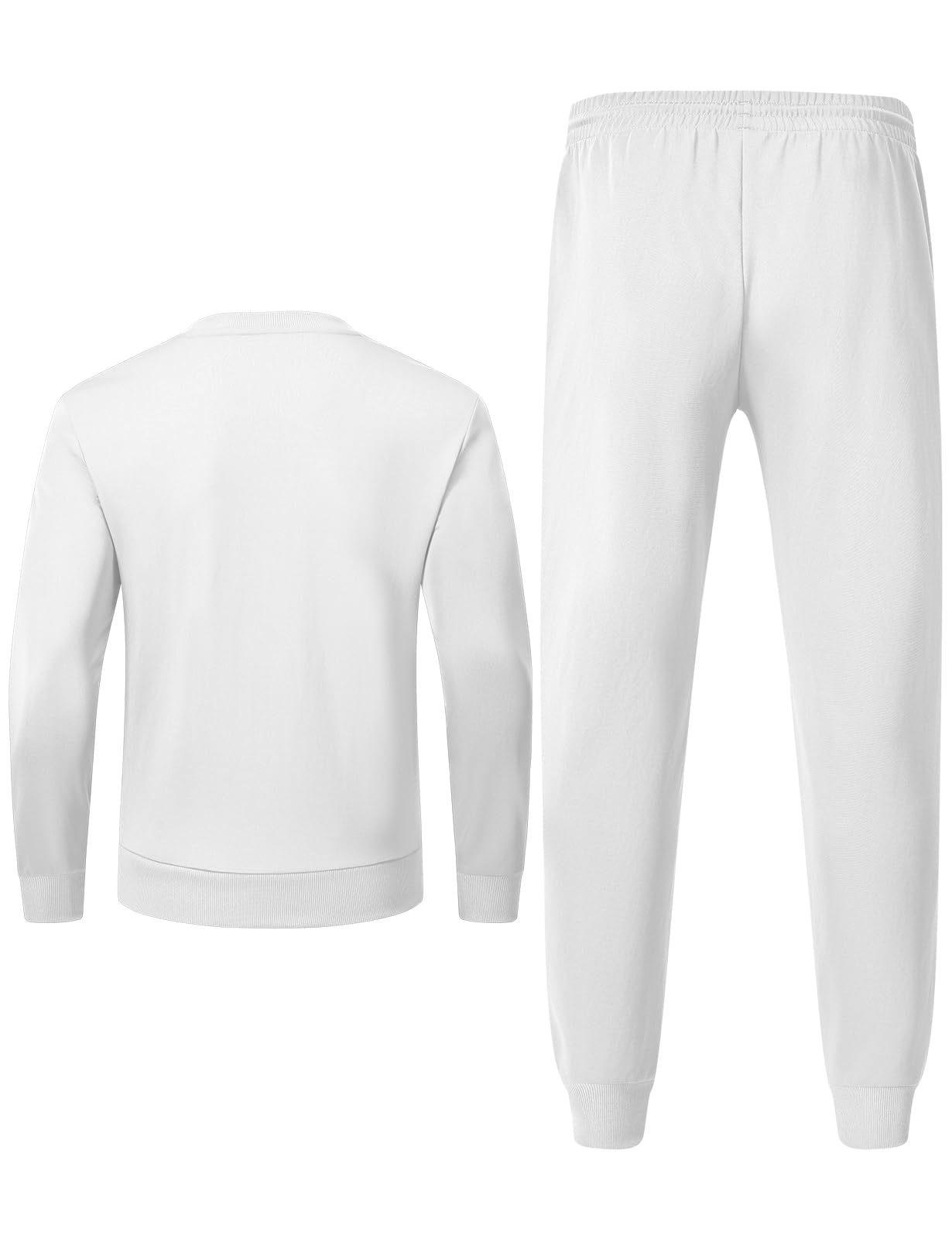 TBMPOY Mens Tracksuits 2 Piece Set Sweatsuits Long Sleeve Tops Jogger Pants Track Sweat Suits Casual Athletic Outfits White M