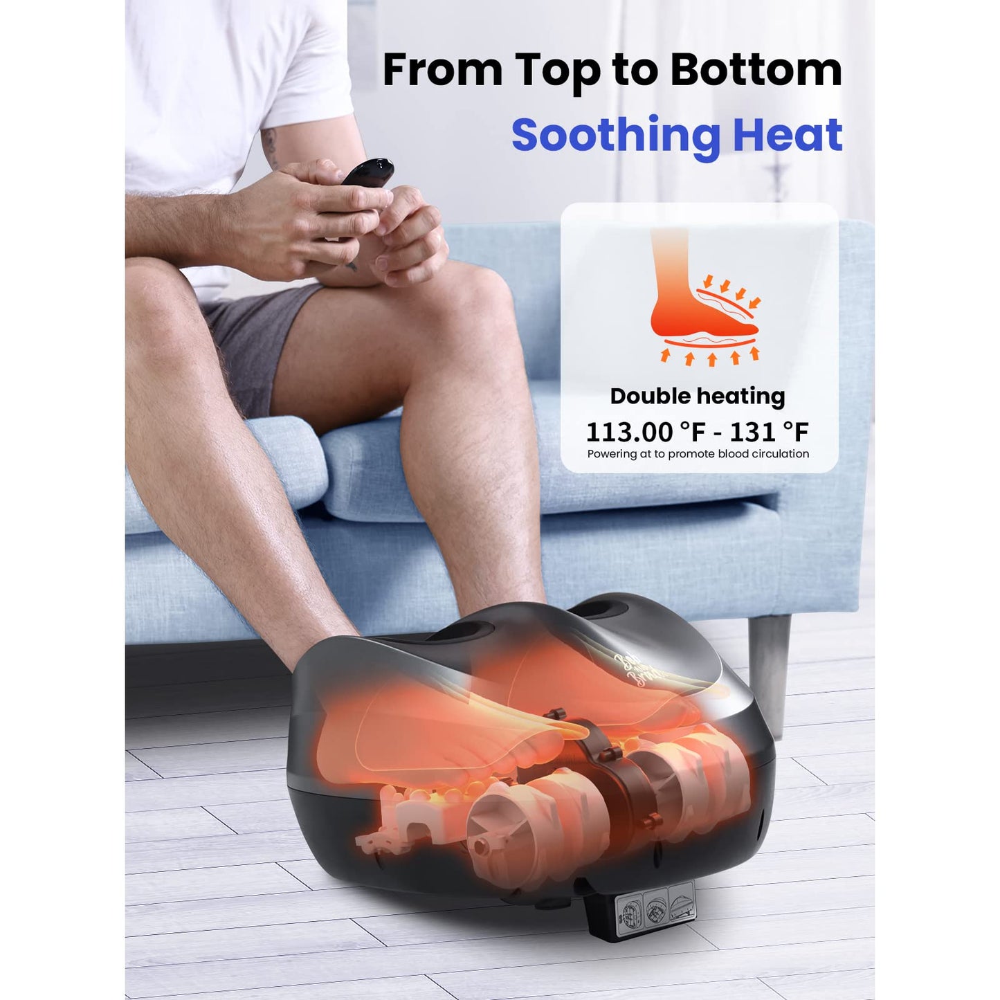 BOB AND BRAD Foot Massager Machine with Heat and Remote-FSA & HSA Eligible, Electric Shiatsu Deep Kneading Foot Massager with 4 Level, Relieve for Plantar Fasciitis and Neuropathy Pain